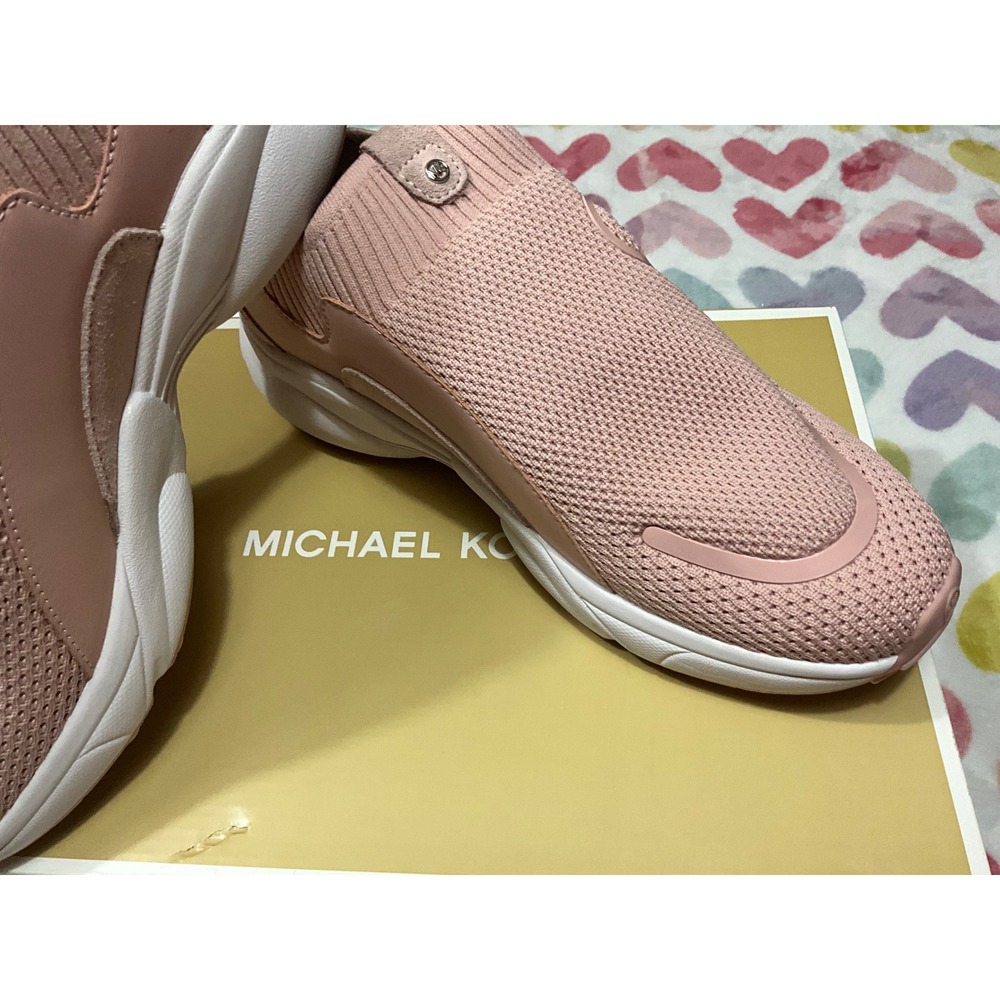 Michael Kors Women Pink Knit Slip On Sneakers Athletic Shoes Size 8.5m - Picture 2 of 4